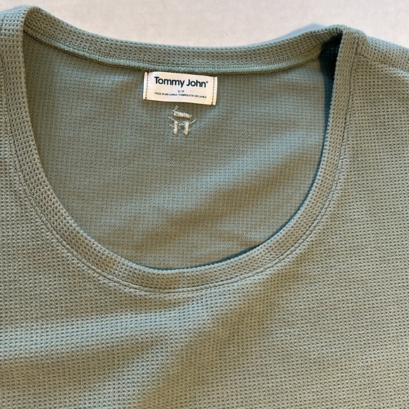 Tommy John Small Top Zen Waffle Lounge Tee Lily Pad green short sleeve crew NWT - Picture 6 of 7